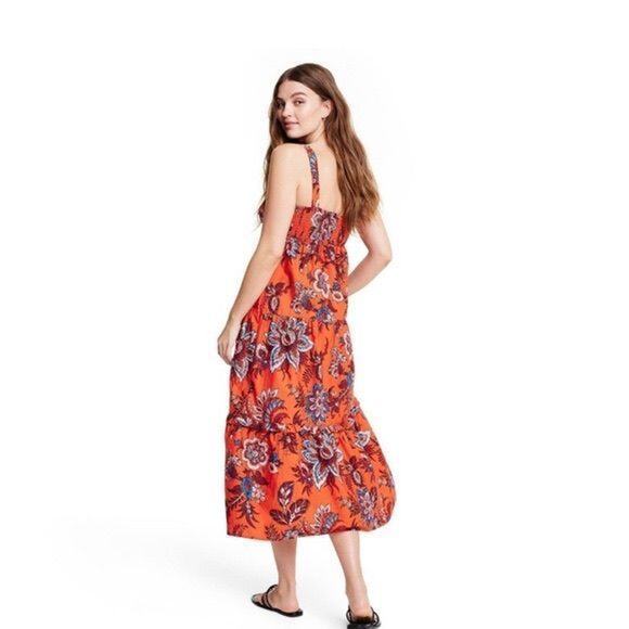Rhode x Target 2X leafy floral print tiered midi dress - Picture 2 of 8